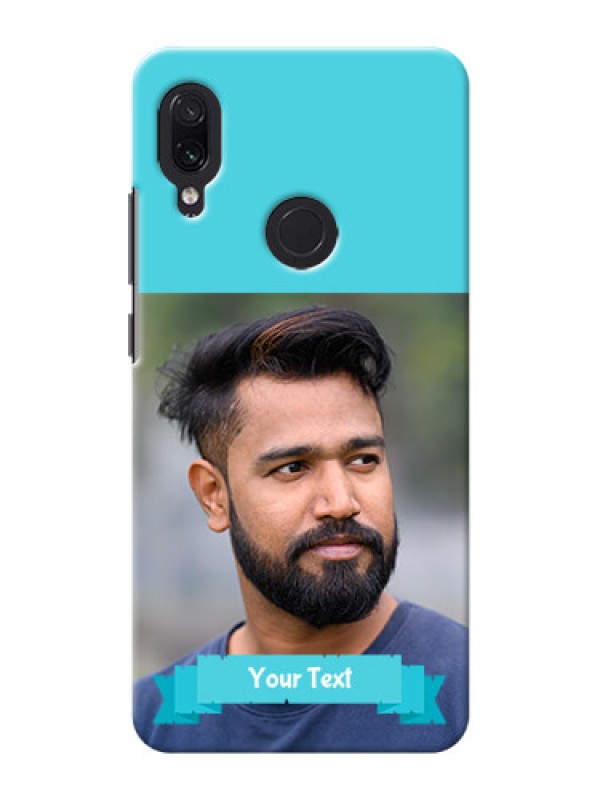 Custom Redmi Note 7 Personalized Mobile Covers: Simple Blue Color Design