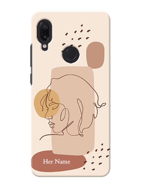 Custom Redmi Note 7 Custom Phone Covers: Calm Woman line art Design