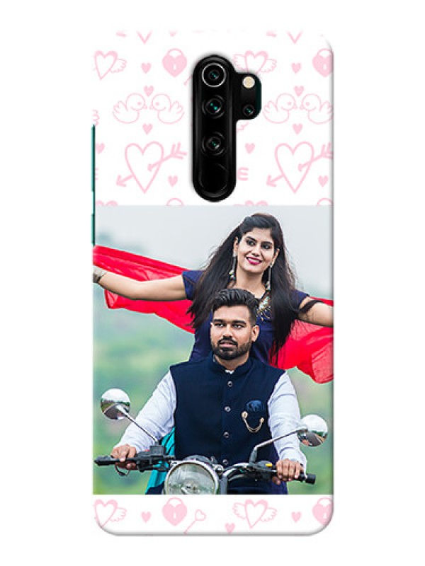 Custom Redmi Note 8 Pro personalized phone covers: Pink Flying Heart Design