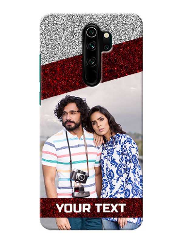 Custom Redmi Note 8 Pro Mobile Cases: Image Holder with Glitter Strip Design