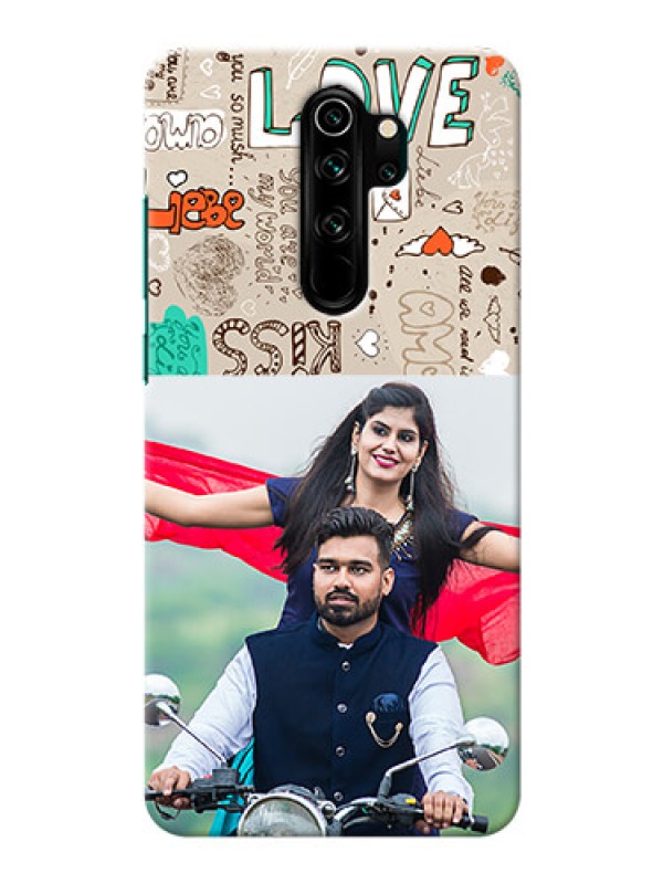 Custom Redmi Note 8 Pro Personalised mobile covers: Love Doodle Pattern 