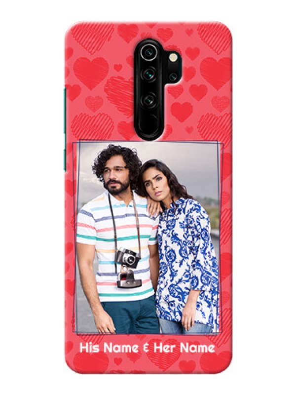 Custom Redmi Note 8 Pro Mobile Back Covers: with Red Heart Symbols Design