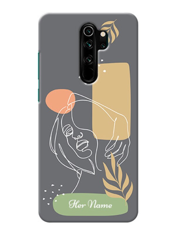 Custom Redmi Note 8 Pro Phone Back Covers: Gazing Woman line art Design