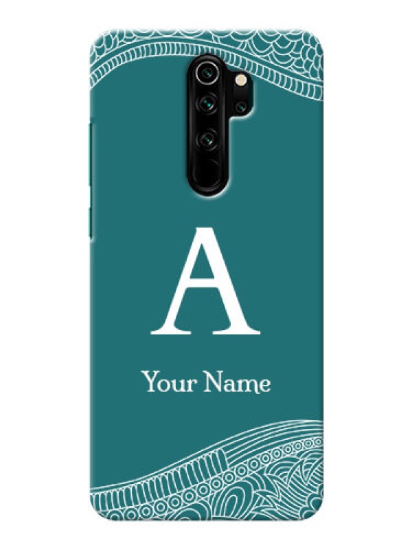 Custom Redmi Note 8 Pro Mobile Back Covers: line art pattern with custom name Design