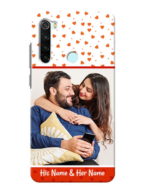 Custom Redmi Note 8 Phone Back Covers: Orange Love Symbol Design