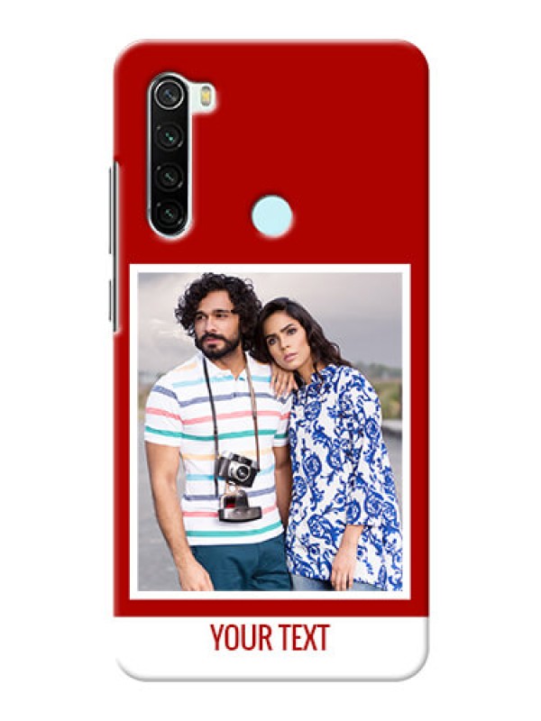 Custom Redmi Note 8 mobile phone covers: Simple Red Color Design