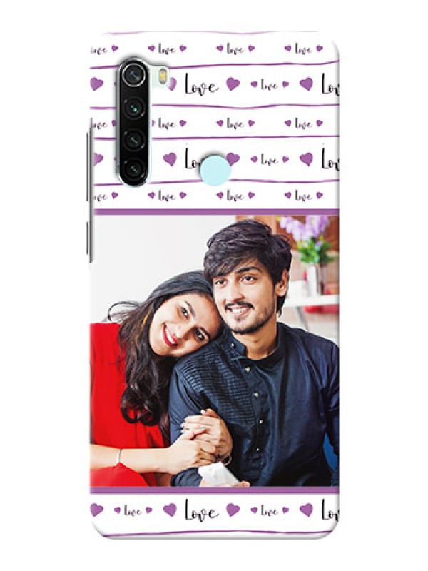 Custom Redmi Note 8 Mobile Back Covers: Couples Heart Design