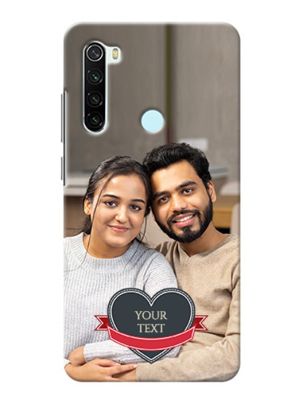 Custom Redmi Note 8 mobile back covers online: Just Married Couple Design