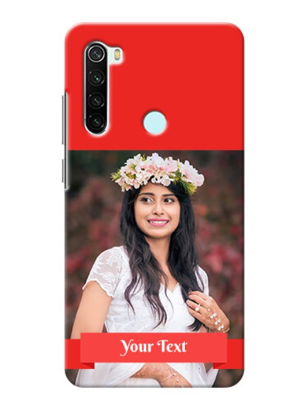 Custom Redmi Note 8 Personalised mobile covers: Simple Red Color Design