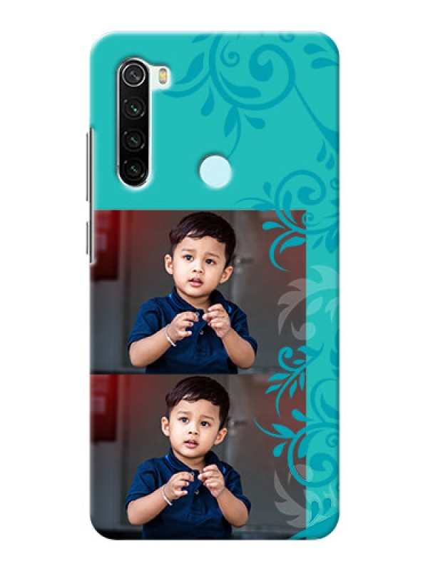Custom Redmi Note 8 Mobile Cases with Photo and Green Floral Design 