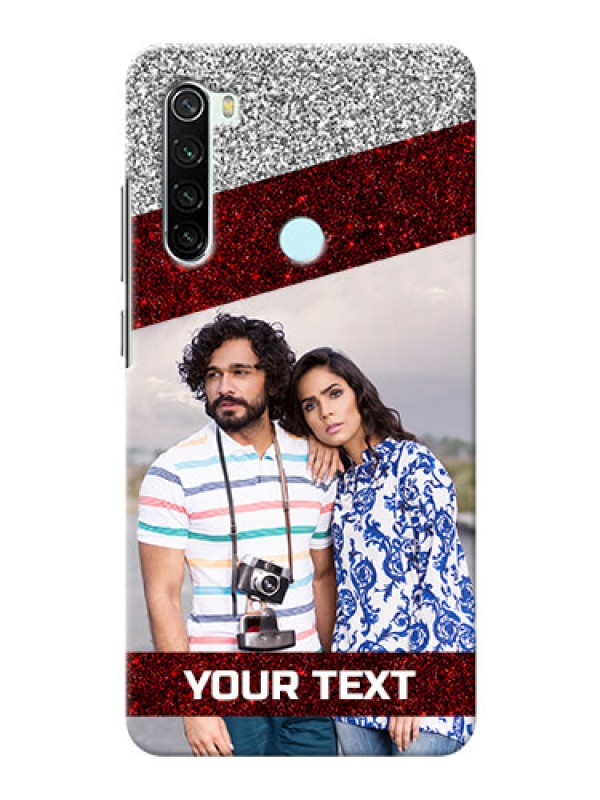 Custom Redmi Note 8 Mobile Cases: Image Holder with Glitter Strip Design