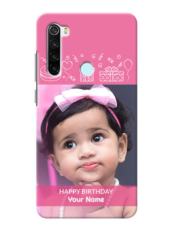 Custom Redmi Note 8 Custom Mobile Cover with Birthday Line Art Design