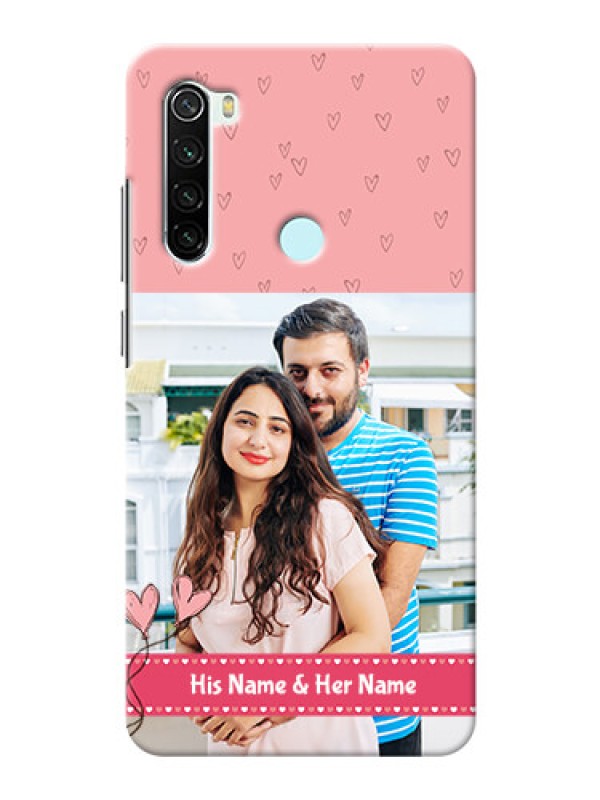 Custom Redmi Note 8 phone back covers: Love Design Peach Color
