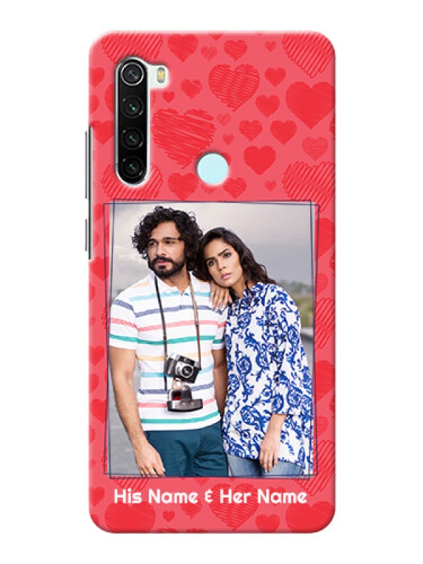 Custom Redmi Note 8 Mobile Back Covers: with Red Heart Symbols Design