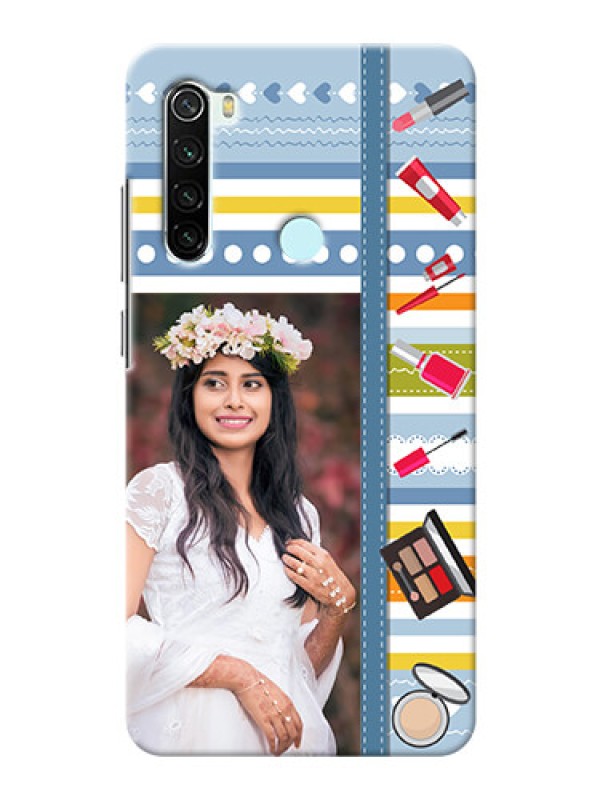 Custom Redmi Note 8 Personalized Mobile Cases: Makeup Icons Design