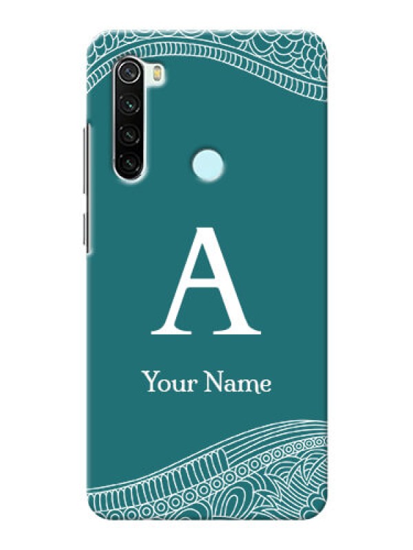 Custom Redmi Note 8 Mobile Back Covers: line art pattern with custom name Design