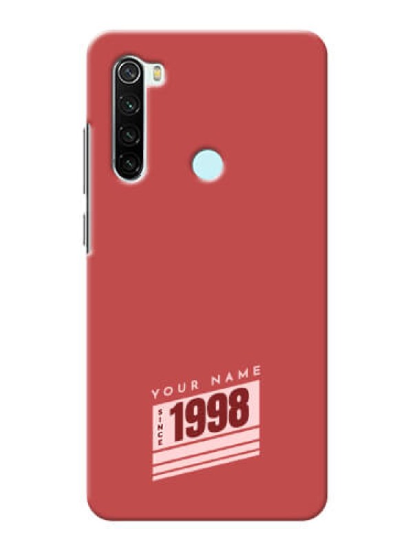 Custom Redmi Note 8 Phone Back Covers: Red custom year of birth Design