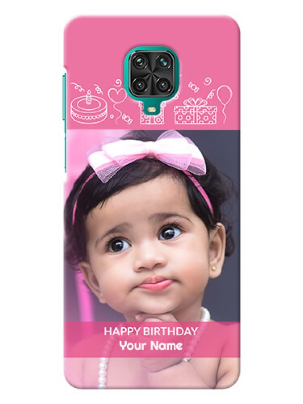 Custom Redmi Note 9 pro Max Custom Mobile Cover with Birthday Line Art Design