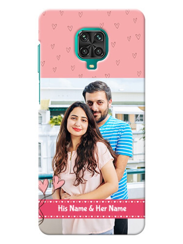 Custom Redmi Note 9 pro Max phone back covers: Love Design Peach Color
