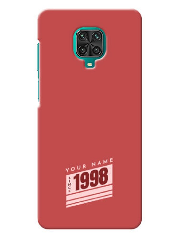 Custom Redmi Note 9 Pro Max Phone Back Covers: Red custom year of birth Design