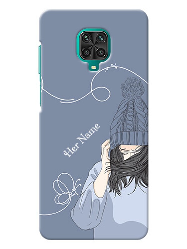 Custom Redmi Note 9 Pro Custom Mobile Case with Girl in winter outfit Design