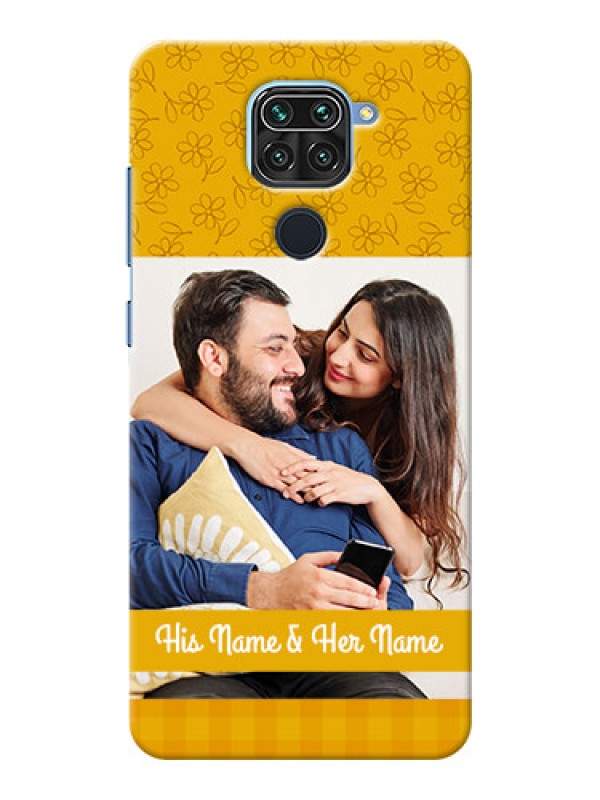 Custom Redmi Note 9 mobile phone covers: Yellow Floral Design