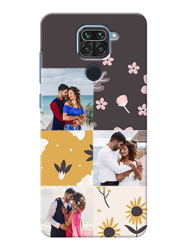 Custom Redmi Note 9 phone cases online: 3 Images with Floral Design