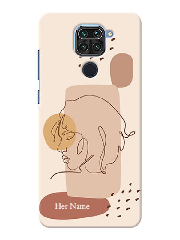 Custom Redmi Note 9 Custom Phone Covers: Calm Woman line art Design