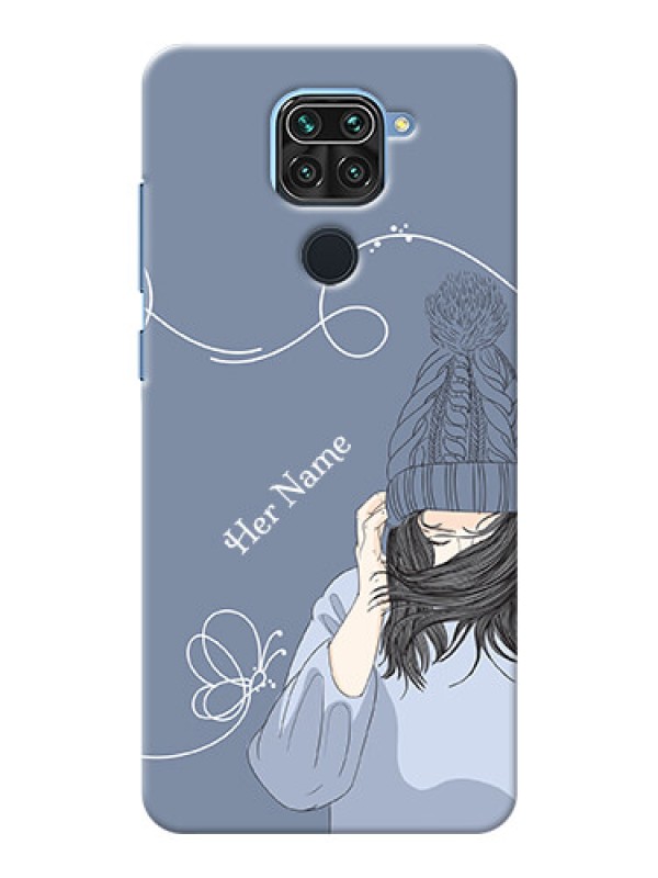 Custom Redmi Note 9 Custom Mobile Case with Girl in winter outfit Design