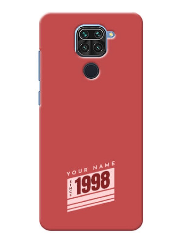 Custom Redmi Note 9 Phone Back Covers: Red custom year of birth Design
