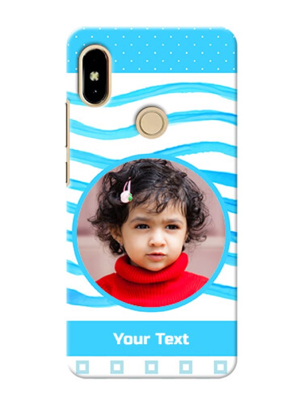 Custom Xiaomi Redmi S2 Simple Blue Design Mobile Case Design
