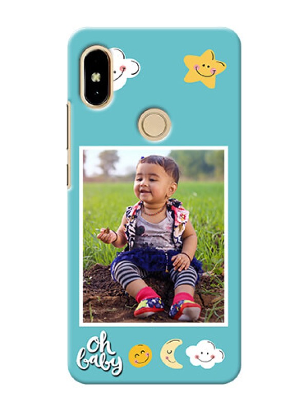 Custom Xiaomi Redmi S2 kids frame with smileys and stars Design