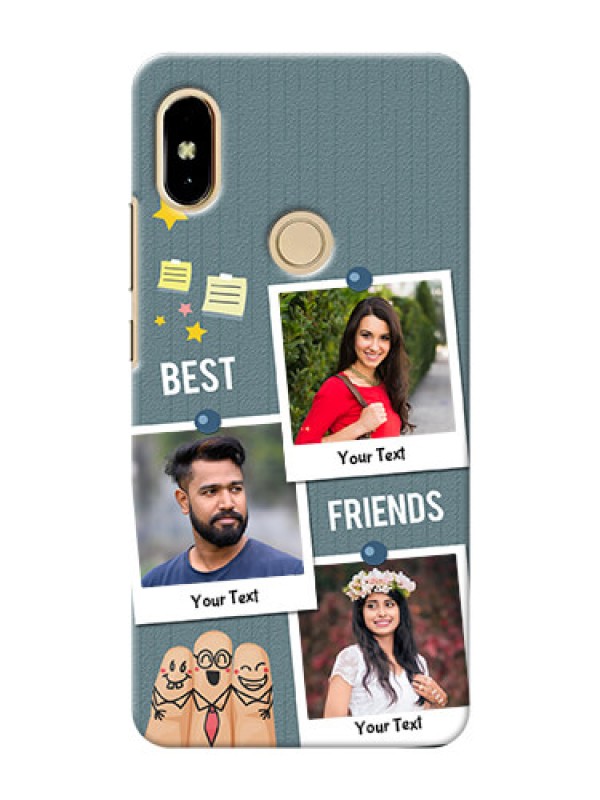 Custom Xiaomi Redmi S2 3 image holder with sticky frames and friendship day wishes Design