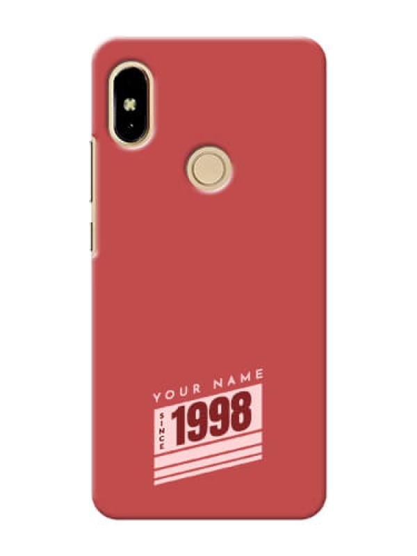 Custom Redmi S2 Phone Back Covers: Red custom year of birth Design