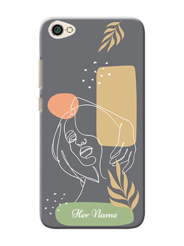 Custom Redmi Y1 Lite Phone Back Covers: Gazing Woman line art Design