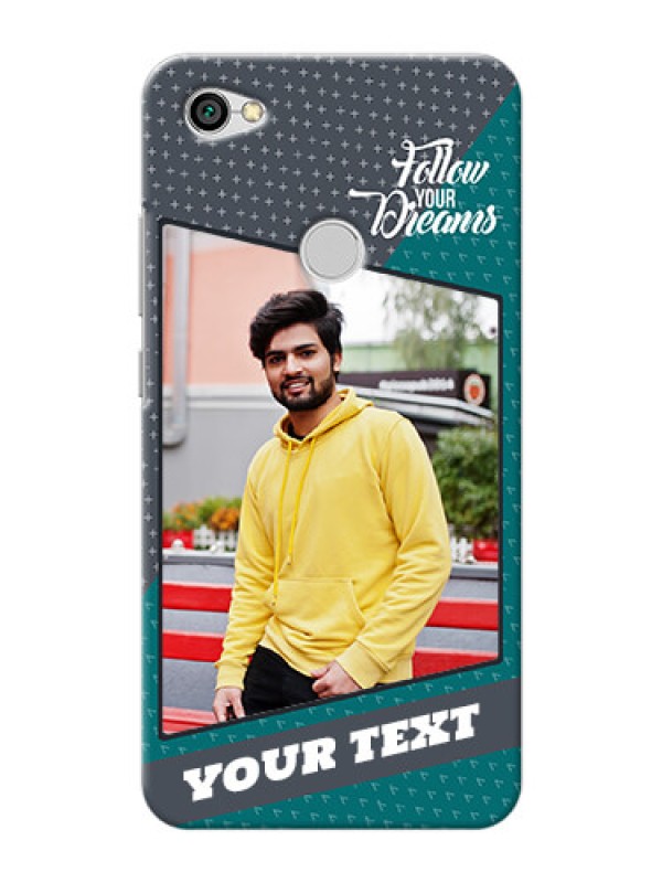 Custom Xiaomi Redmi Y1 2 colour background with different patterns and dreams quote Design
