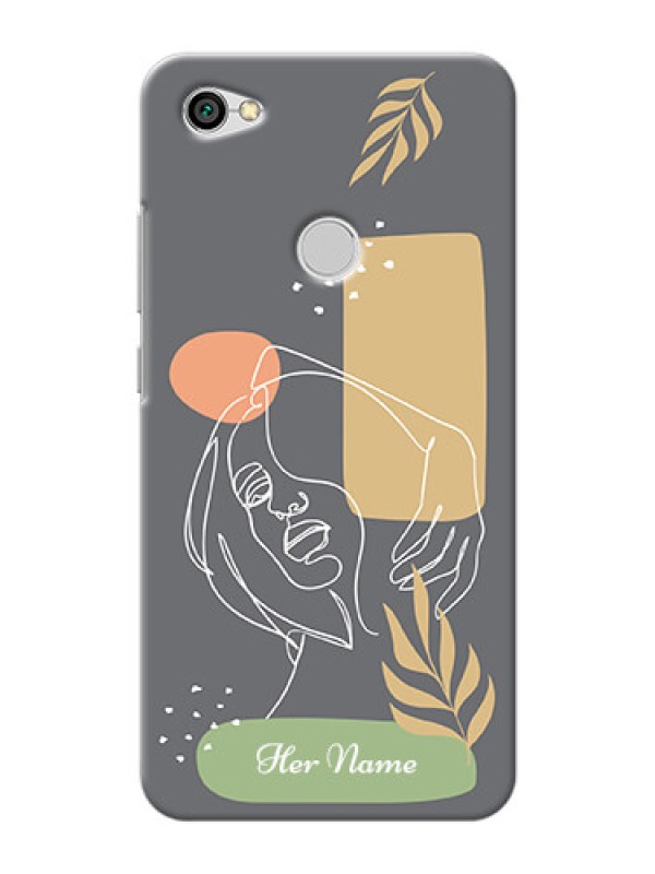 Custom Redmi Y1 Phone Back Covers: Gazing Woman line art Design