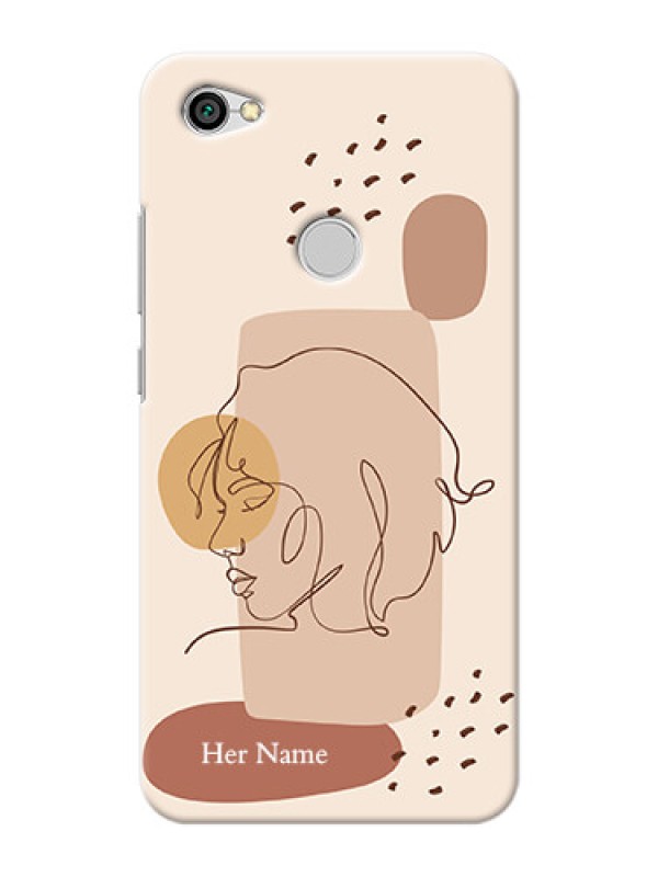 Custom Redmi Y1 Custom Phone Covers: Calm Woman line art Design