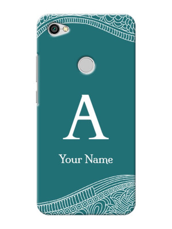 Custom Redmi Y1 Mobile Back Covers: line art pattern with custom name Design