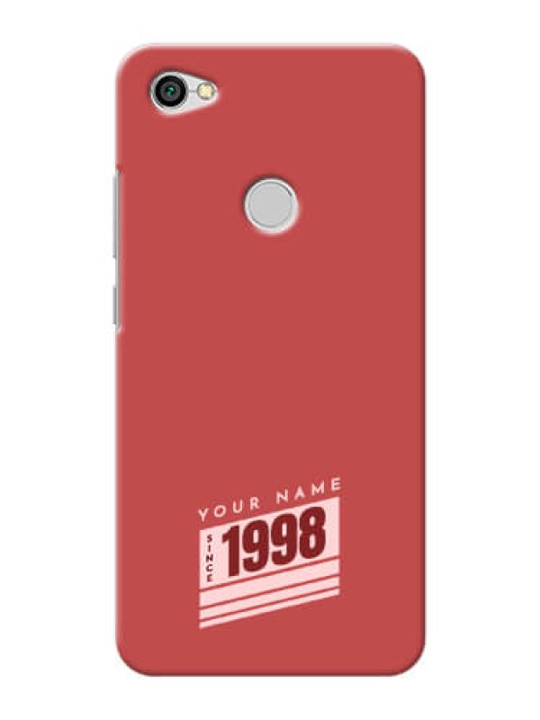 Custom Redmi Y1 Phone Back Covers: Red custom year of birth Design