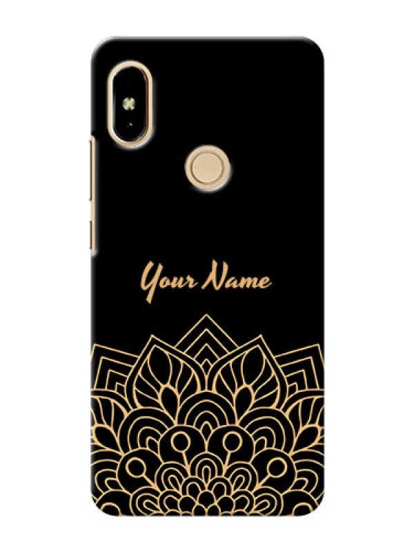 Custom Redmi Y2 Back Covers: Golden mandala Design
