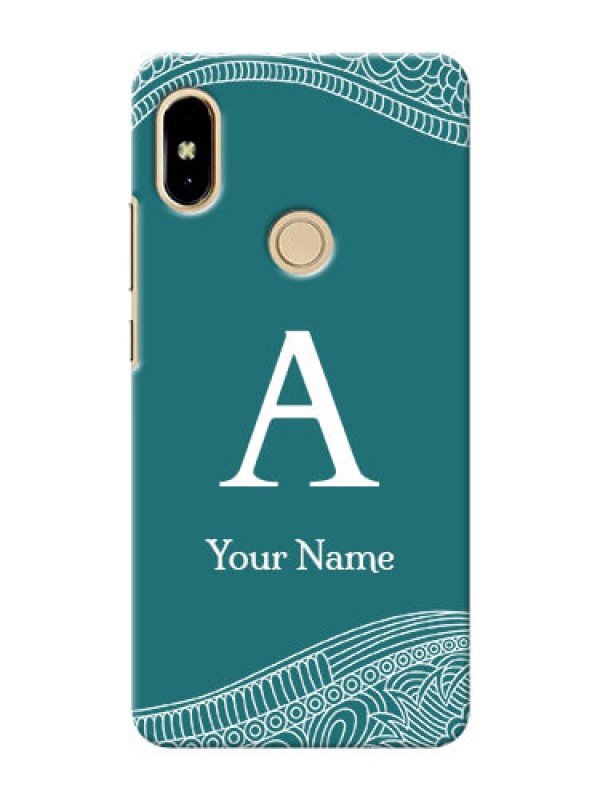 Custom Redmi Y2 Mobile Back Covers: line art pattern with custom name Design