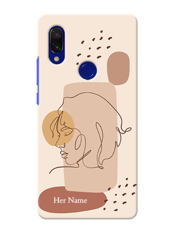 Custom Redmi Y3 Custom Phone Covers: Calm Woman line art Design