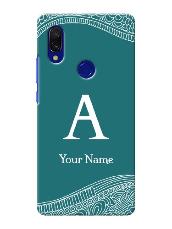 Custom Redmi Y3 Mobile Back Covers: line art pattern with custom name Design