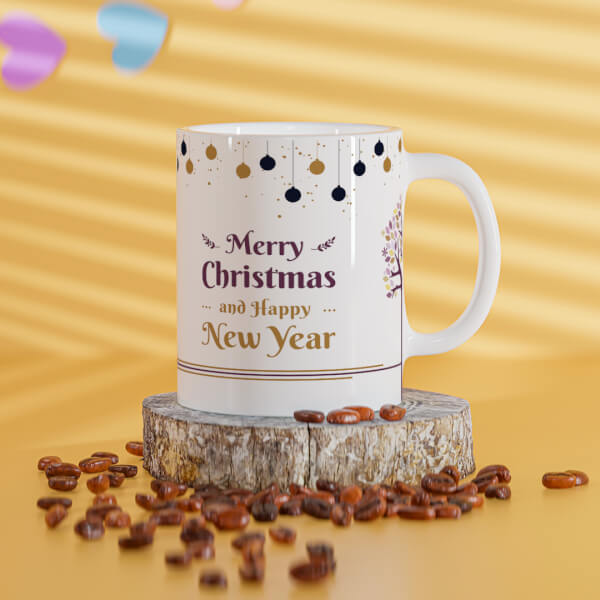 Custom Merry Christmas And Happy New Year Design On Mug