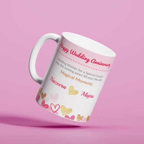 Happy Wedding Anniversary Design On Mug