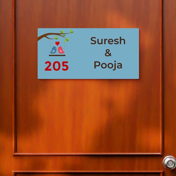Custom Couples Simple Design Glossy Nameplate