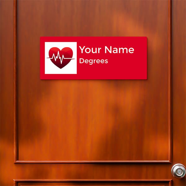 Custom Beating Heart Design Glossy Nameplate