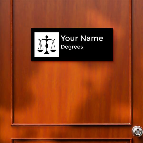 Custom Equal Justice For All Design Glossy Nameplate