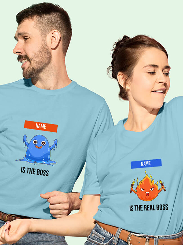 Custom The Boss Real Boss Couples T Shirt